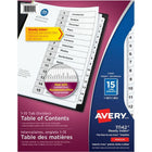 Intercalaires Ready Index® avec table des matières 15 onglets, pour imprimantes à laser ou jet d'encre