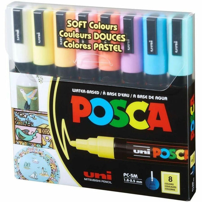 8 Marqueurs à peinture POSCA PC-5M couleurs pastels