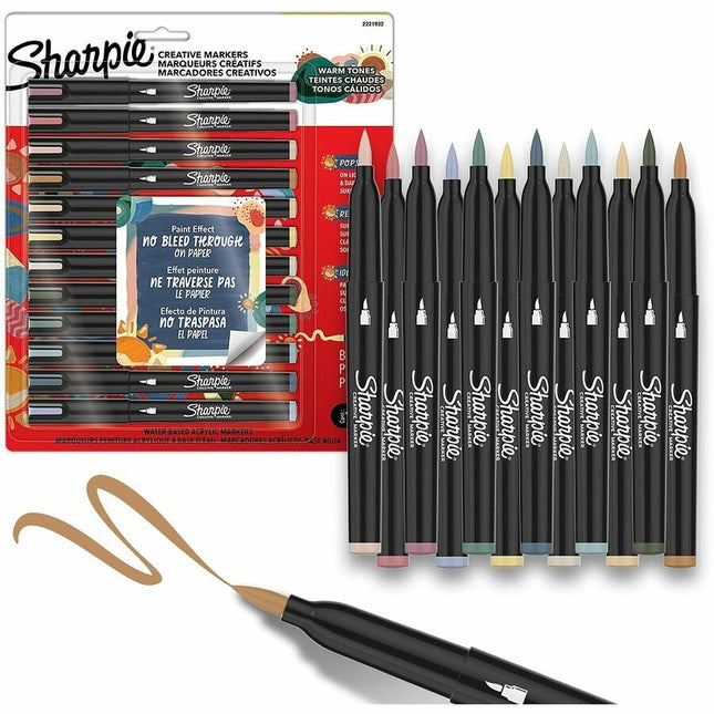 Marqueurs créatifs pointe pinceau teintes chaudes (12)