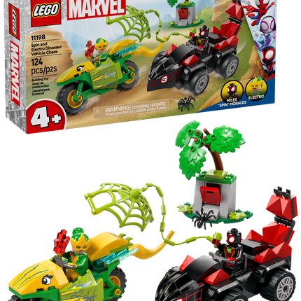 LEGO® Marvel Spidey et ses amis extraordinaires La poursuite en dino-véhicules de Spin et Electro 11198
