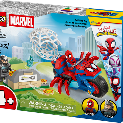 Lego Marvel 11206 Spider-Man on his motorcycle versus Rhino