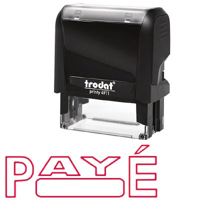 Timbre Encreur Printy, Grand, « Payé » Avec Case Vide