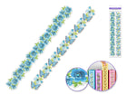 Hibiscus Blue Self-Adhesive Floral and Butterfly Borders