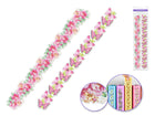 Carnation pink floral and butterfly sticker border