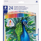 Crayons De Couleur Triangulaires De Staedtler, Couleurs Assorties, 24/Pqt