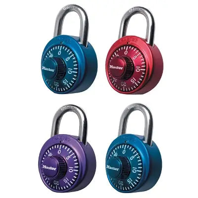 Master Lock Standard Combination Padlock, Assorted Metallic Colors