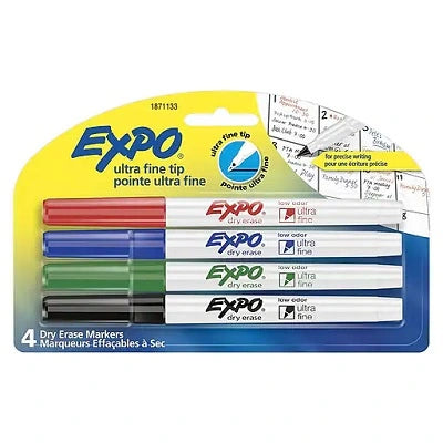 Marqueur Set-Dry Erase Expo Basse Odeur Ultra Fine 4 Couleurs