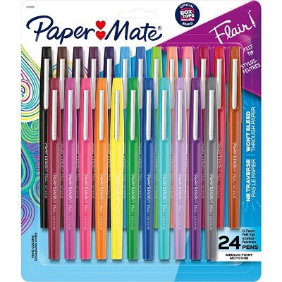 Paper Mate Flair Felt Tip Marker Set, Medium, 24 Assorted