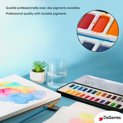 WATERCOLOR SET - 24 LOOSE HALF PANS