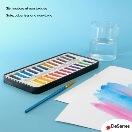 WATERCOLOR SET - 24 LOOSE HALF PANS