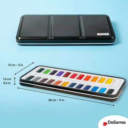 WATERCOLOR SET - 24 LOOSE HALF PANS