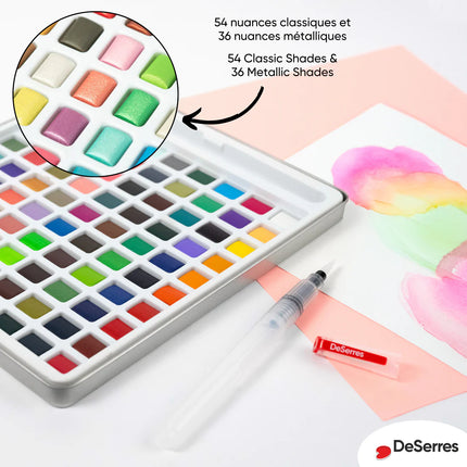 WATERCOLOUR SET - 90 LOOSE HALF PANS