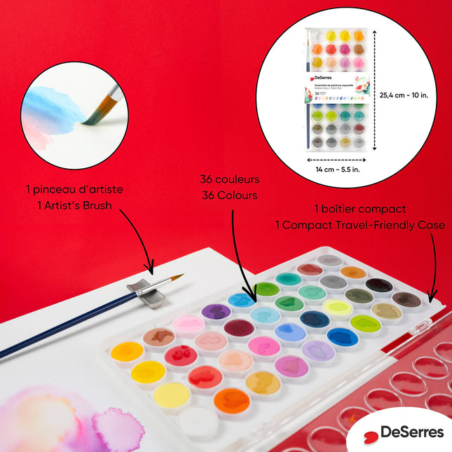 WATERCOLOR SET - 36 COLORS