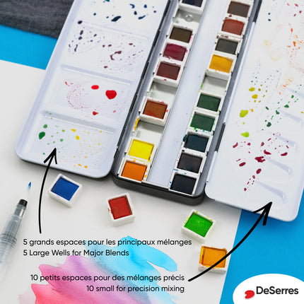 WATERCOLOR SET - 24 HALF PANS IN A BLOCK