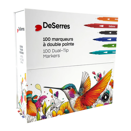 DUAL TIP MARKERS - ASSORTED COLORS-100 PCS DESSERRES