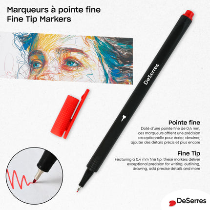 SET OF 36 FINE TIP MARKERS 0.4 MM DESERRES