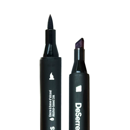 SET OF 12 ALCOHOL DOUBLE-TIP MARKERS BRIGHT COLORS