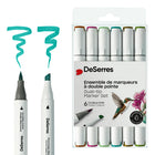 FOREST COLORS DOUBLE-ENDED ALCOHOL MARKER SET - 6 PIECES