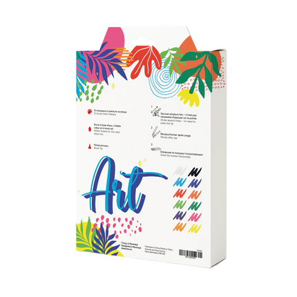 BRUSH ACRYLIC MARKERS - 12 MARKERS