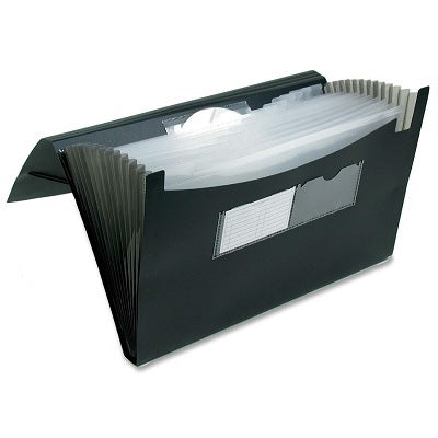 13-Pocket Expanding File 10 x 15 in with Tabs, Black
