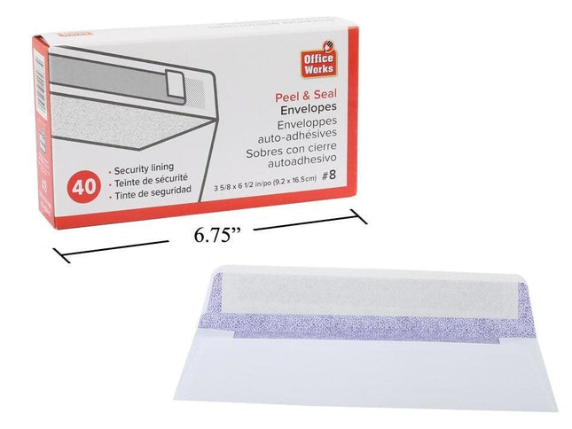 Boite de 40 enveloppes sécurité autoscellante #8 Office Works