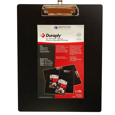 vlb duraply® always clean clipboard, 8-1/2 x 11 in., black