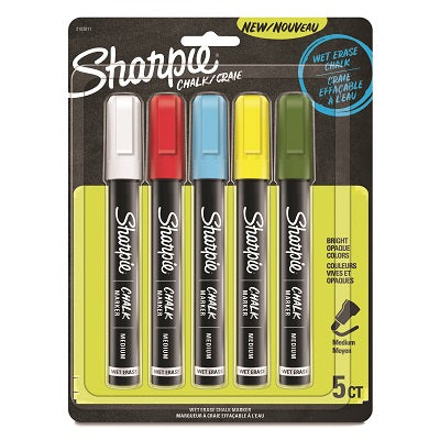 Marqueurs Craie De Sharpie, Couleurs Assorties, 5/Pqt