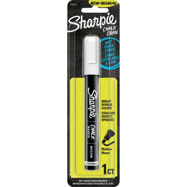 CHALK MARKER-WET ERASE, BULLET TIP, WHITE