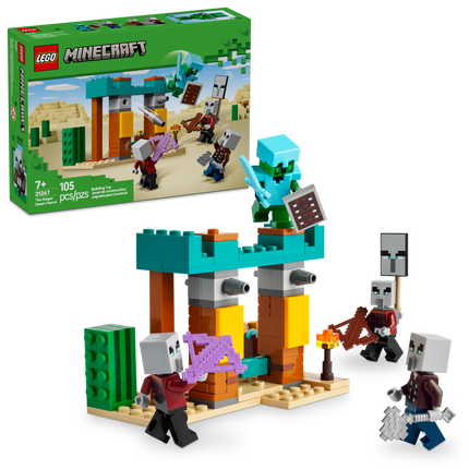 LEGO® Minecraft® La patrouille du désert des Illageois Ensemble de jeu vidéo pour enfants 21267