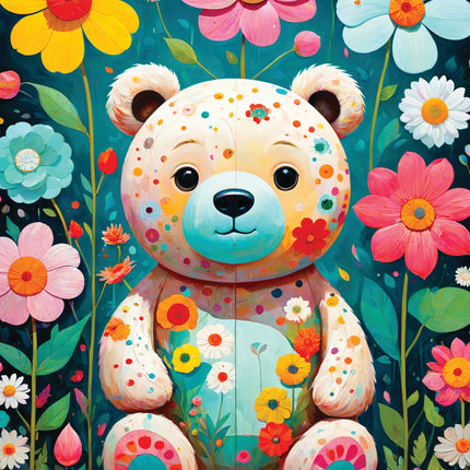 C-T Enjoy Flower Teddy Bear | 1000 Piece | AI Assistance