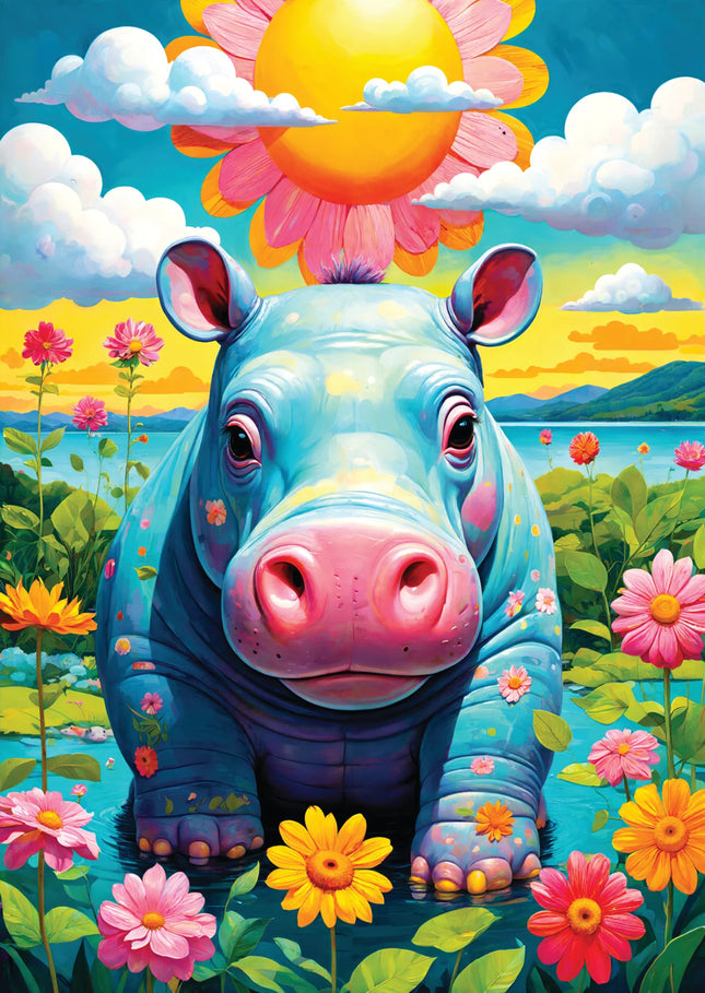 C-T Enjoy Sunny Hippo | 1000 Piece | AI Assistance
