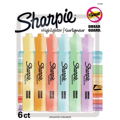 Highlighter-Sharpie Tank, Pastel Assorted 6/Pk