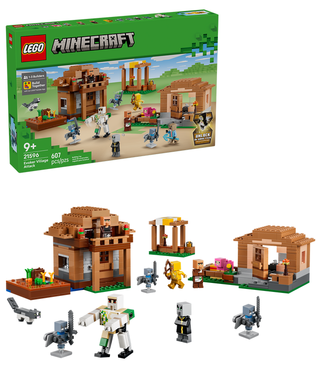 LEGO® Minecraft® L’attaque du village de l’évocateur, Ensemble de jouet 21596