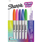 MARKER-PERMANENT, SHARPIE GLAM POP FINE, 5 COLOURS