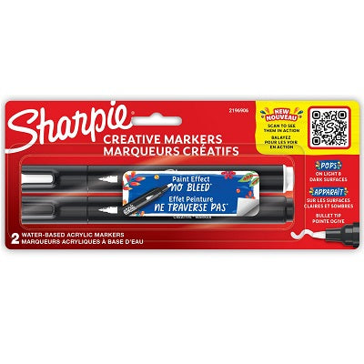 Marker-Sharpie Creative, Bullet Tip 2/Pk