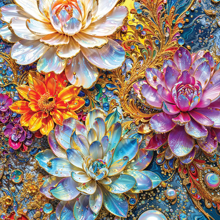 C-T Enjoy Pearlescent Waterlilies | 1000 Piece | AI Assistance