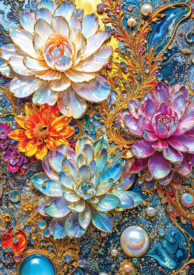 C-T Enjoy Pearlescent Waterlilies | 1000 Piece | AI Assistance