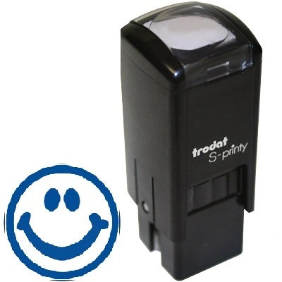 Timbre Encreur S-Printy, Petit, Visage Souriant, Bleu