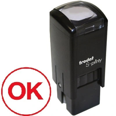 Timbre Encreur S-Printy, Petit, « Ok » Encerclé, Rouge
