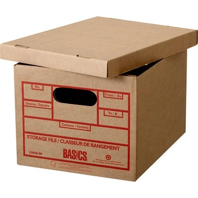 Paquet 6 boîtes d'entreposage recyclées Basics brunes