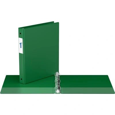 Davis Group Essential Premium Economy Round Ring Binder, 1 in., Green 