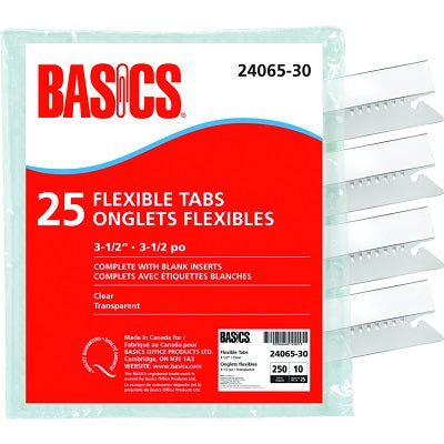 Tabs-Hanging Folder, 3-1/2" Flexible, Basics, Clear