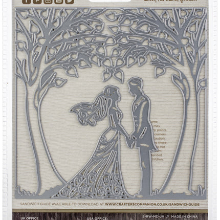 Sara Signature Just Married Rustic Wedding Metal Die, Silver, 20.2 x 16 x 0.3 cm 