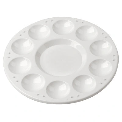 Palette ronde en plastique 10 trous pour mélanger la peinture
