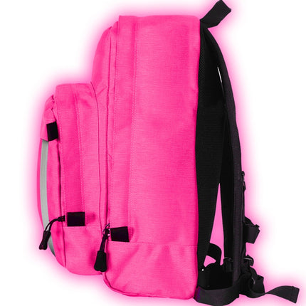 Sac à dos lavoie chic choc  (avec pochette pour bouteille d'eau) - rose fluo