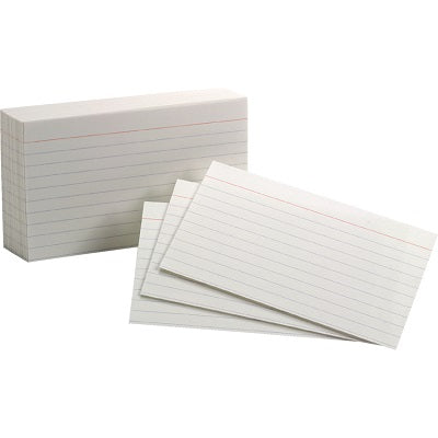 Paquet De 100 Fiches Lignées 1 Face, 3 X 5 Po, Blanc - 31