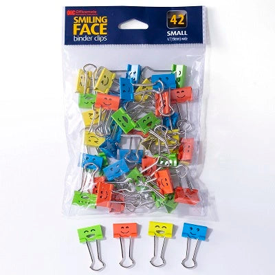 Pinces Pour Reliure À Visage Souriant De Officemate, 3/4 Po, Couleurs Assorties, 42/Pqt