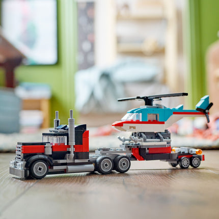 Lego Creator 31146 Le camion à plateforme avec un hélicoptère