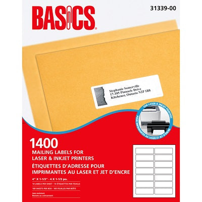Box of 100 sheets 14 eti 4''x1-1/3'' basics