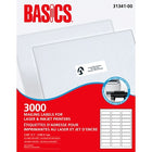 Étiquettes D'Adresse Pour Imprimante Laser De Basics, 2-5/8 X 1 Po, (3 000 Étiquettes) Blanc, 100 Feuilles/Boîte